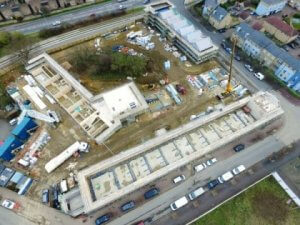 Aerial view of the Marmalade Lane site during construction