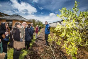 Members enjoying the tour of Ecology's permaculture gardens