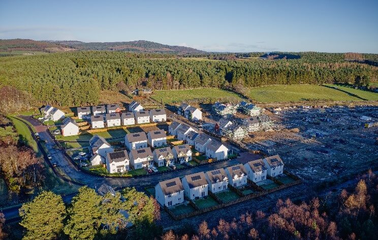 Homes being built on a housing estate to create a new community